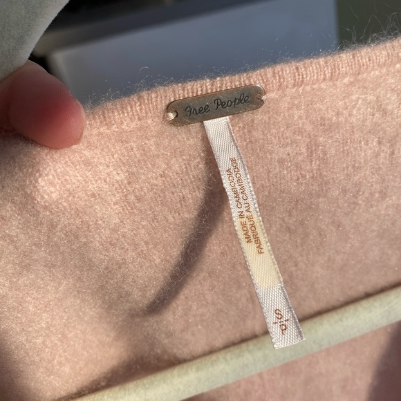 Free People Cashmere Cardigan Pink Button Up Sweater - Picture 3 of 6